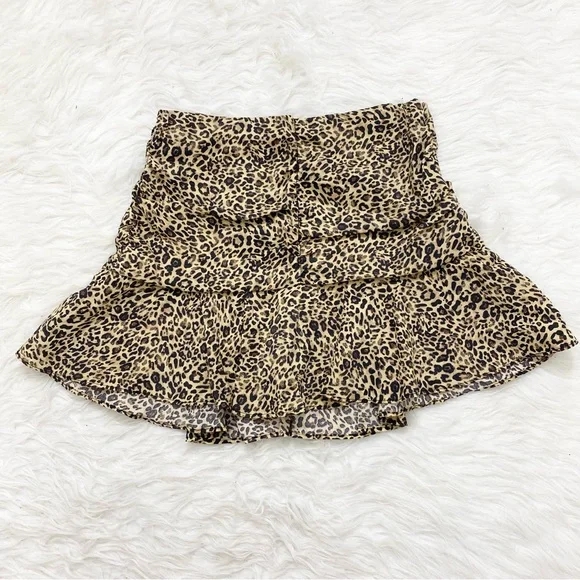 ZARA Leopard Print Mini Skort - Picture 1 of 5
